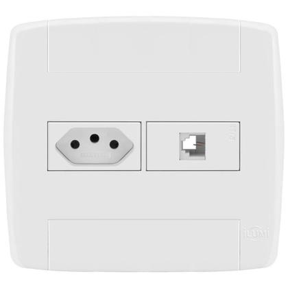 Imagem de Conjunto 1 Tomada 20A + 1 Tomada Rj11 4X4 - Ilumi Lev