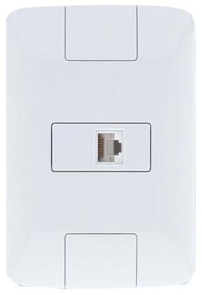 Imagem de Conjunto 1 Tomada RJ11 4X2 Branco - Aria