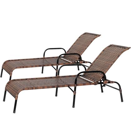Imagem de Conjunto 2 Espreguiçadeiras Esteira Para Área de Piscina Catar