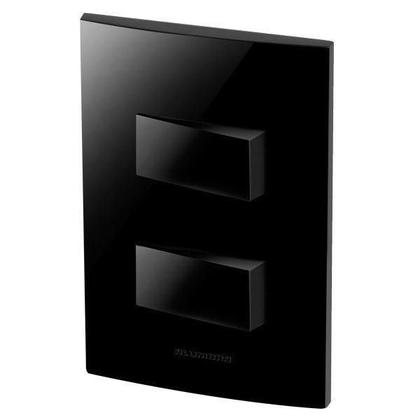 Imagem de Conjunto 2 Interruptores Simples - Inova Black Piano - Blp07