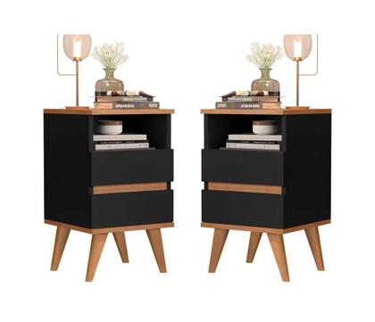 Imagem de Conjunto 2 mesa de cabeceira retro pés palitos - POP- CM