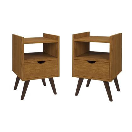 Imagem de Conjunto 2 Mesas De Cabeceira Estilo Retró Luxo Alice - Makay Móveis