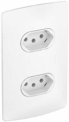 Imagem de Conjunto 2 tomada 2p t 10a 2x4 branca 663151 nereya - pial