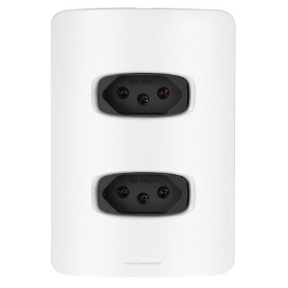Imagem de Conjunto 2 Tomadas 20A - Alumbra Gracia Branco / Preto