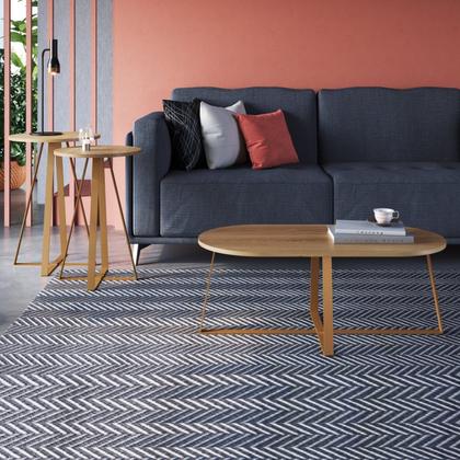 Imagem de Conjunto 3 Mesas Centro e Lateral Redonda Industrial