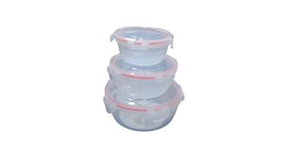 Imagem de Conjunto 3 Pote Hermético Redondo Multiuso com Tampa