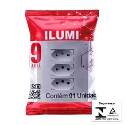 Imagem de Conjunto 3 tomadas 10a 250v - monobloco -modelo i9