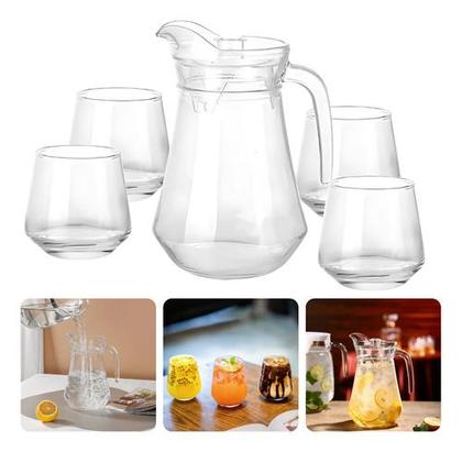 Imagem de Conjunto 4 Copos 310ml Com Jarra 1,3 Litros Vidro Agua Suco