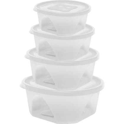 Imagem de Conjunto 4 Potes Redondos Freezer Microondas Bpa Free - Jaguar Plasticos