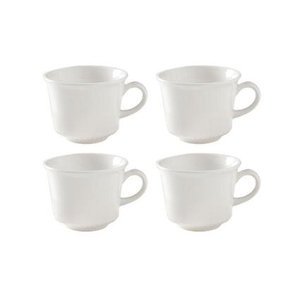 Imagem de Conjunto 4 Xícaras Chá Cerâmica 240Ml Perla Branco