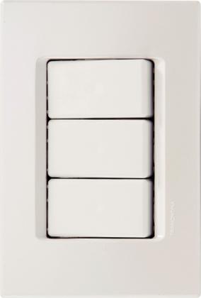 Imagem de Conjunto 4X2 - 3 interruptores paralelos 10A 250V~