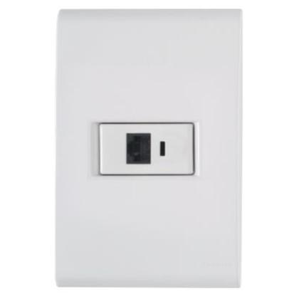 Imagem de Conjunto 4x2 com 1 Tomada RJ45 cat. 6 Branco LIZ TRAMONTINA
