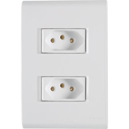 Imagem de Conjunto 4x2 com 2 Tomadas 2P T Tramontina 20 A 250 V Liz Branco 120 unidades
