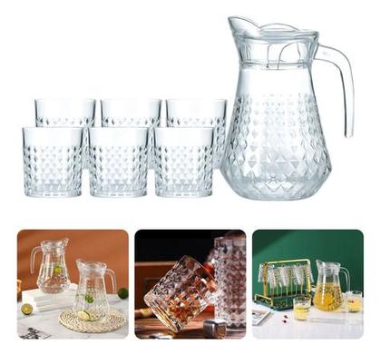 Imagem de Conjunto 6 Copos 218ml Com Jarra 1,5 Litros Vidro Agua Suco