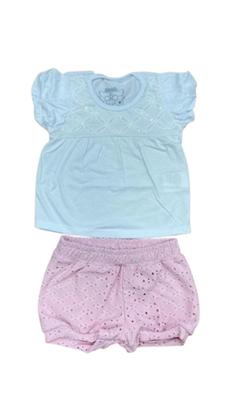 Imagem de Conjunto Bebê Blusa Com Bordado E Shorts Bordado Tile E Sul