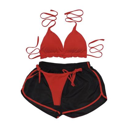 Imagem de Conjunto Biquíni com Bojo Cortininha, LISO + Shorts