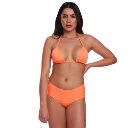 Imagem de Conjunto Biquíni Vih Triny Feminino Cortininha Com Calcinha Tanga Laranja