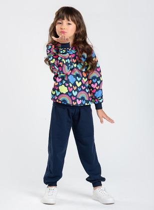 Imagem de Conjunto Blusão em Moletom e calça Arco-íris