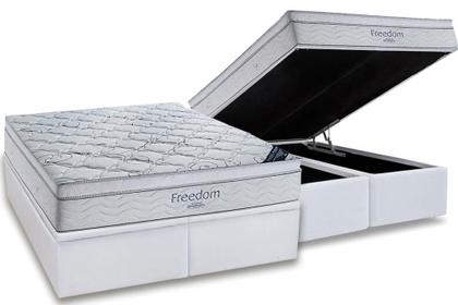Imagem de Conjunto: box baú + colchão freedom - molas ensacadas queen 158x198x78