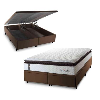 Imagem de Conjunto Box Baú San Diego Branco 158x198x74 Espuma D33