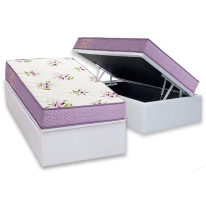 Imagem de Conjunto Box Baú Solteiro: Colchão Espuma Ortobom D23 Physical Super Resistente Bordado + Base CRC Courano White(88x188)