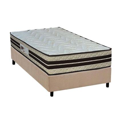 Imagem de Conjunto Box Solteiro: Colchão Espuma Paropas AG65 Confort New + Base CRC Suede Clean (88x188)