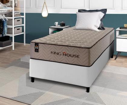 Imagem de Conjunto Cama Box Espuma San Diego Bege Solteiro 96x203x67