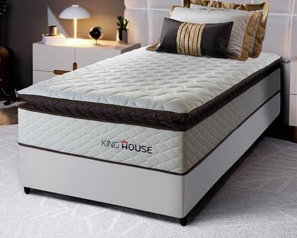 Imagem de Conjunto Cama Box Espuma San Diego Branco Solteiro 88x188x67