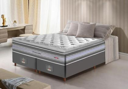 Imagem de Conjunto Cama Box Queen de Molas Ensacadas D33 com Pillow TOP Cama inBox Select 158x198x70 Cinza