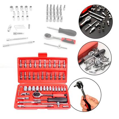 Imagem de Conjunto Chave Catraca 46 Peças Profissional e Completo - Luatek