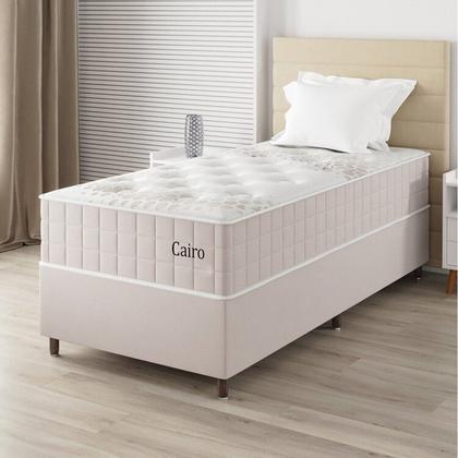 Imagem de Conjunto Colchão Mola Ensacada e Base Box Solteiro 67x88x188cm Cairo Yescasa