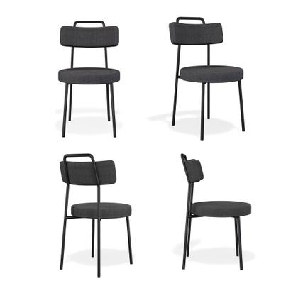 Imagem de Conjunto com 4 Cadeiras de Escritório Ster Linho Grafite - Vallisa Decor