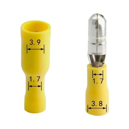 Imagem de Conjunto De 100 Terminais De Fio Isolados Macho E Fêmea De Latão Para Conexão Rápida