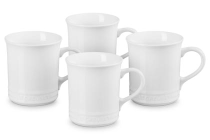 Imagem de Conjunto de 4 canecas Le Creuset em grés branco de 400 ml