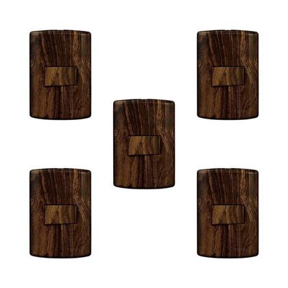 Imagem de Conjunto de 5 Interruptores de 1 Tecla Simples, Modular, com Placa 4x2 e Suporte