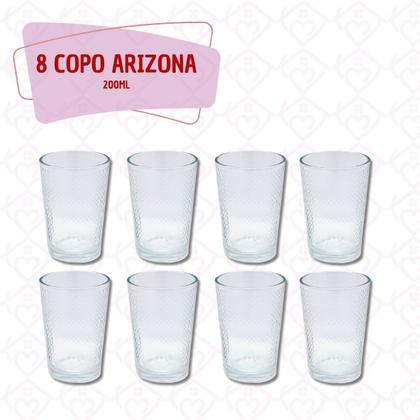 Imagem de Conjunto de 8 Copos Transparentes de Vidro 200ML Para Suco