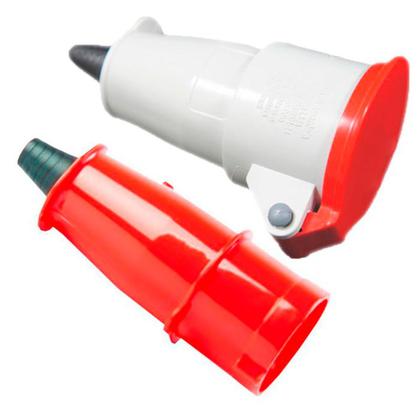 Imagem de Conjunto de Acoplador + Plug Macho Steck 3P+T 16a VM Newkon