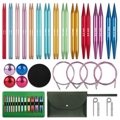 Imagem de Conjunto de agulhas de tricô: palhetas de tricô intercambiáveis, 13 pares
