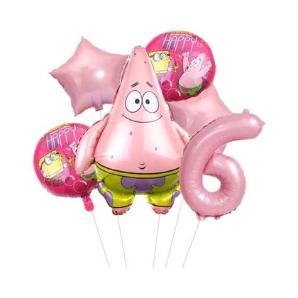 Imagem de Conjunto De Balões Do SpongeBob Patrick Star 6 Peças Suprimentos Para Festa De Aniversário Balões De