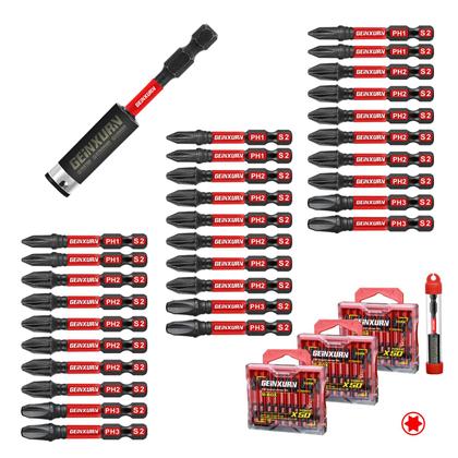 Imagem de Conjunto de brocas de chave de fenda GEINXURN Impact Tough, pacote com 30 unidades com suporte