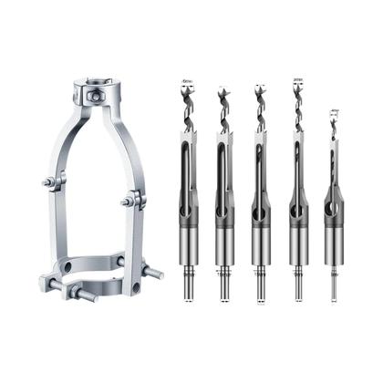 Imagem de Conjunto De Brocas Para Madeira Com Furo Quadrado 6PCS 6.4/8/11/12.7/16mm Adaptador Cinzel Para