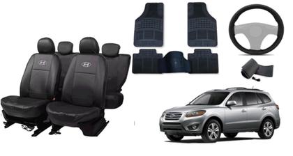 Imagem de Conjunto de Capa de Couro Sanata Fe 00-12 + Capa de Volante + Tapetes Premium