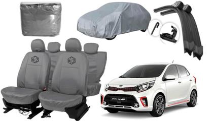 Imagem de Conjunto de Capa Picanto 2006 a 2019 Couro Cinza + Cobrir