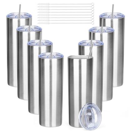 Imagem de Conjunto de copos FristChoice Skinny 590 ml em aço inoxidável prateado/8