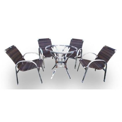 Imagem de Conjunto de Fibra Sintética Lotus - 4 Cadeiras + 1 Mesa