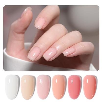 Imagem de Conjunto de Gel para Unhas GAOY Rubber Base - 6 Cores de 7,3ml - Soak Off