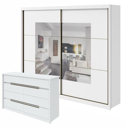 Imagem de Conjunto de Guarda-roupa Casal com Espelho 2 Portas 6 Gavetas Toronto Plus e Cômoda Urban