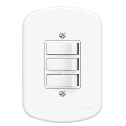 Imagem de Conjunto De Interruptor Triplo 3 Teclas Paralelo Fame Blanc