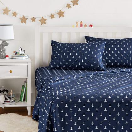 Imagem de Conjunto de lençóis de microfibra infantil Amazon Basics, totalmente branco, 4 peças