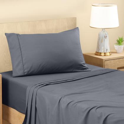 Imagem de Conjunto de lençóis Utopia Bedding Twin XL, microfibra escovada, cinza